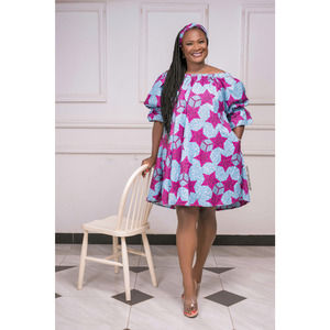YAYI African print-off shoulders swing dress